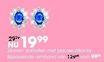 Aanbiedingen Zilveren oorbellen met blauwe zirkonia bijpassende armband - Lucardi Juwelen - Geldig van 04/05/2015 tot 17/05/2015 bij Kijkshop