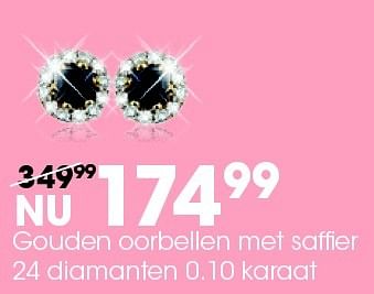 Aanbiedingen Gouden oorbellen met saffier 24 diamanten 0.10 karaat - Lucardi Juwelen - Geldig van 04/05/2015 tot 17/05/2015 bij Kijkshop