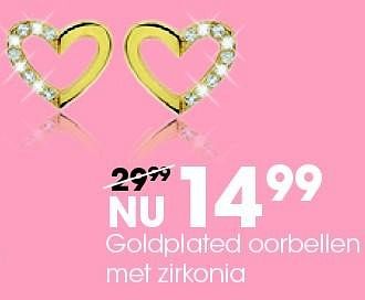 Aanbiedingen Goldplated oorbellen met zirkonia - Lucardi Juwelen - Geldig van 04/05/2015 tot 17/05/2015 bij Kijkshop