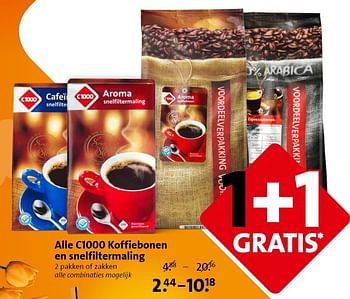 Aanbiedingen C1000 koffiebonen en snelfiltermaling - Huismerk - C1000 Supermarkten - Geldig van 06/05/2015 tot 12/05/2015 bij C1000