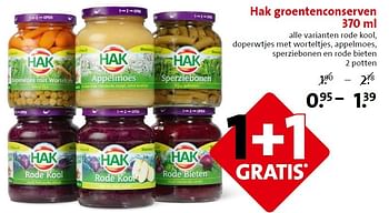 Aanbiedingen Hak groentenconserven - Hak - Geldig van 06/05/2015 tot 12/05/2015 bij C1000