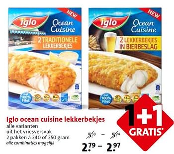 Aanbiedingen Iglo ocean cuisine lekkerbekjes - Iglo - Geldig van 06/05/2015 tot 12/05/2015 bij C1000
