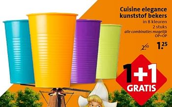 Aanbiedingen Cuisine elegance kunststof bekers - Huismerk - C1000 Supermarkten - Geldig van 06/05/2015 tot 12/05/2015 bij C1000