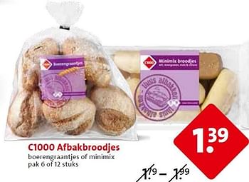 Aanbiedingen C1000 afbakbroodjes boerengraantjes of minimix - Huismerk - C1000 Supermarkten - Geldig van 06/05/2015 tot 12/05/2015 bij C1000