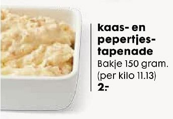 Aanbiedingen Kaas en pepertjes tapenade - Huismerk - Hema - Geldig van 04/05/2015 tot 10/05/2015 bij Hema