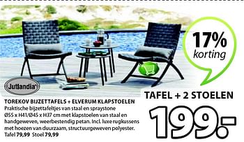 Aanbiedingen Torekov bijzettafels + elverum klapstoelen - Jutlandia - Geldig van 04/05/2015 tot 17/05/2015 bij Jysk