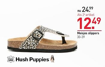 Aanbiedingen Meisjes slippers - Hush Puppies - Geldig van 04/05/2015 tot 10/05/2015 bij Scapino