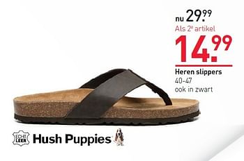Aanbiedingen Heren slippers - Hush Puppies - Geldig van 04/05/2015 tot 10/05/2015 bij Scapino
