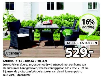 Aanbiedingen Andria tafel + kosta stoelen - Jutlandia - Geldig van 04/05/2015 tot 17/05/2015 bij Jysk