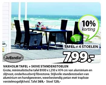 Aanbiedingen Vaxholm tafel + skive standenstoelen - Jutlandia - Geldig van 04/05/2015 tot 17/05/2015 bij Jysk