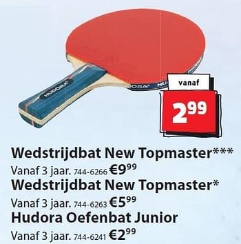 Aanbiedingen Wedstrijdbat new topmaster - Hudora - Geldig van 04/05/2015 tot 31/05/2015 bij Top1Toys
