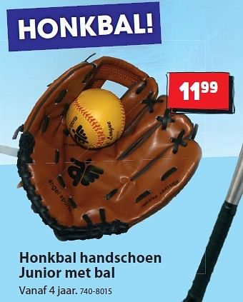 Aanbiedingen Honkbal handschoen junior met bal - Huismerk - Top1Toys - Geldig van 04/05/2015 tot 31/05/2015 bij Top1Toys