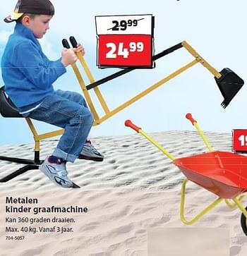 Aanbiedingen Metalen kinder graafmachine - Huismerk - Top1Toys - Geldig van 04/05/2015 tot 31/05/2015 bij Top1Toys