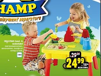 Aanbiedingen Zand + watertafel - Huismerk - Toychamp - Geldig van 16/05/2015 tot 31/05/2015 bij ToyChamp