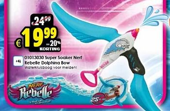 Aanbiedingen Super soaker nerf rebelle dolphina bow - Nerf - Geldig van 16/05/2015 tot 31/05/2015 bij ToyChamp