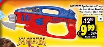 Aanbiedingen Spider-man pump action water blaster - Spider-man - Geldig van 16/05/2015 tot 31/05/2015 bij ToyChamp