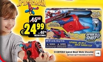 Aanbiedingen Spiral blast web shooter - Spider-man - Geldig van 16/05/2015 tot 31/05/2015 bij ToyChamp