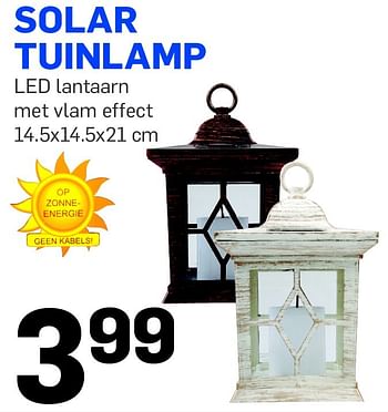 Aanbiedingen Solar tuinlamp led lantaarn met vlam effect - Huismerk - Action - Geldig van 06/05/2015 tot 12/05/2015 bij Action