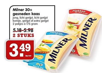 Aanbiedingen Milner 30+ gesneden kaas - Milner - Geldig van 10/05/2015 tot 16/05/2015 bij Em-té