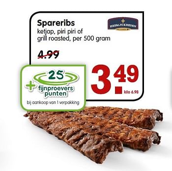 Aanbiedingen Spareribs ketjap, piri piri of grill roasted - Heerlyckheeden - Geldig van 10/05/2015 tot 16/05/2015 bij Em-té