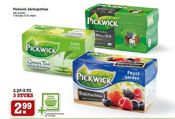 Aanbiedingen Pickwick éénkopsthee - Pickwick - Geldig van 10/05/2015 tot 16/05/2015 bij Em-té