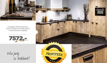 Aanbiedingen Landelijke old wood keuken stoere details met strakke lijnen - Huismerk - DB Keukens - Geldig van 06/05/2015 tot 16/05/2015 bij DB Keukens