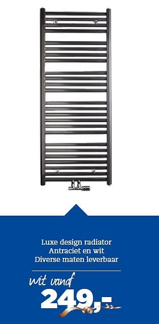 Aanbiedingen Luxe design radiator antraciet en wit diverse maten leverbaar - Huismerk - DB Keukens - Geldig van 06/05/2015 tot 16/05/2015 bij DB Keukens