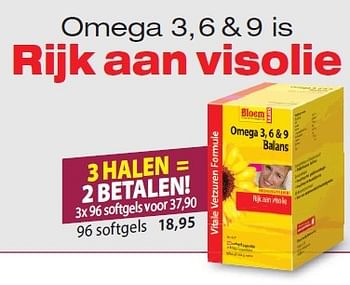 Aanbiedingen Omega 3, 6 + 9 is rijk aan visolie - Bloem - Geldig van 30/04/2015 tot 29/06/2015 bij De Rode Pilaren