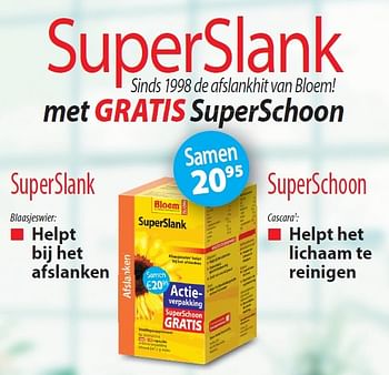 Aanbiedingen Superslank - Bloem - Geldig van 30/04/2015 tot 29/06/2015 bij De Rode Pilaren