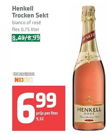 Aanbiedingen Henkell trocken sekt bianco of rosé - Schuimwijnen - Geldig van 07/05/2015 tot 13/05/2015 bij Spar