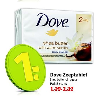 Aanbiedingen Dove zeeptablet shea butter of regular - Dove - Geldig van 10/05/2015 tot 16/05/2015 bij Plus