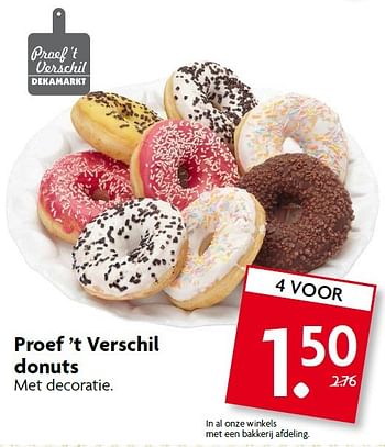 Aanbiedingen Proef `t verschil donuts met decoratie - Huismerk - Deka Markt - Geldig van 10/05/2015 tot 16/05/2015 bij Deka Markt