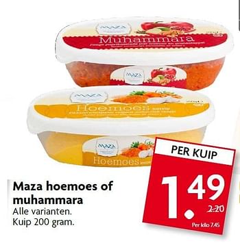 Aanbiedingen Maza hoemoes of muhammara - Maza - Geldig van 10/05/2015 tot 16/05/2015 bij Deka Markt