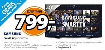 Aanbiedingen Samsung smart tv ue40h7000 - Samsung - Geldig van 11/05/2015 tot 17/05/2015 bij Expert