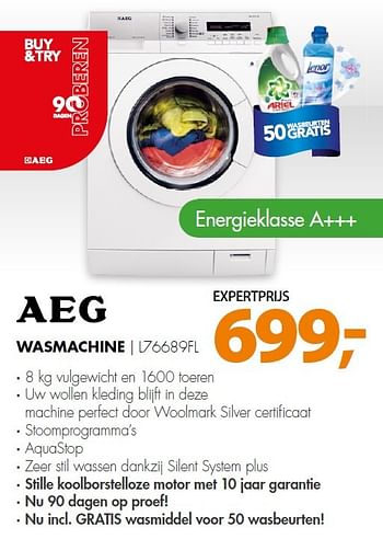 Aanbiedingen Aeg wasmachine l76689fl - AEG - Geldig van 11/05/2015 tot 17/05/2015 bij Expert