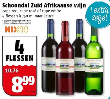 Aanbiedingen Schoondal zuid afrikaanse wijn - Rode wijnen - Geldig van 11/05/2015 tot 17/05/2015 bij Poiesz