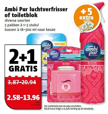 Aanbiedingen Ambi pur luchtverfrisser of toiletblok - Ambi Pur - Geldig van 11/05/2015 tot 17/05/2015 bij Poiesz