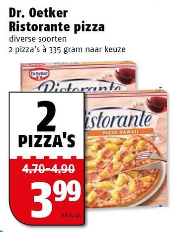 Aanbiedingen Dr. oetker ristorante pizza - Dr. Oetker - Geldig van 11/05/2015 tot 17/05/2015 bij Poiesz