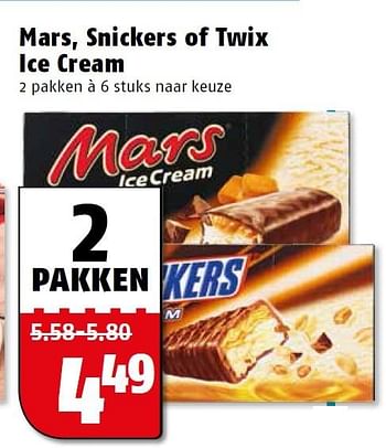 Aanbiedingen Mars, snickers of twix ice cream - Mars - Geldig van 11/05/2015 tot 17/05/2015 bij Poiesz