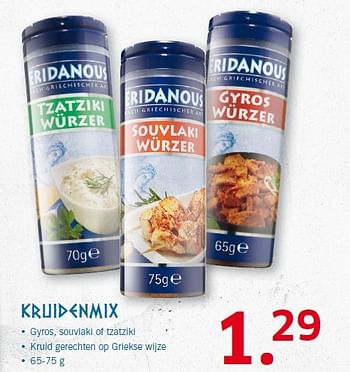 Aanbiedingen Kruidenmix - Eridanous - Geldig van 11/05/2015 tot 17/05/2015 bij Lidl