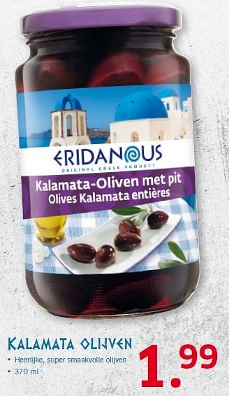 Aanbiedingen Kalamata olijven - Eridanous - Geldig van 11/05/2015 tot 17/05/2015 bij Lidl