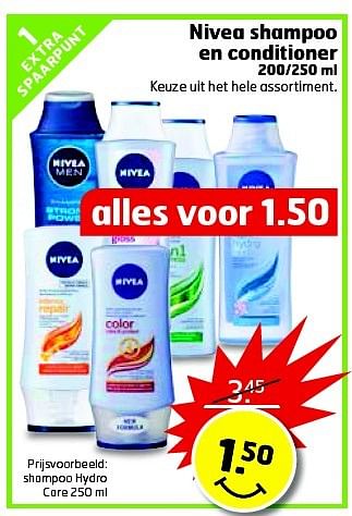 Aanbiedingen Nivea shampoo en conditioner - Nivea - Geldig van 12/05/2015 tot 17/05/2015 bij Trekpleister