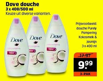 Aanbiedingen Douche purely pampering kokosmelk+ jasmijn - Dove - Geldig van 12/05/2015 tot 17/05/2015 bij Trekpleister