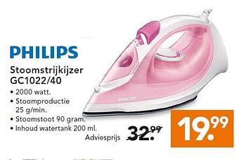 Aanbiedingen Philips stoomstrijkijzer gc1022-40 - Philips - Geldig van 11/05/2015 tot 20/05/2015 bij Blokker