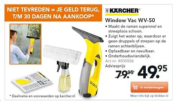 Aanbiedingen Karcher window vac wv-50 - Kärcher - Geldig van 11/05/2015 tot 20/05/2015 bij Blokker