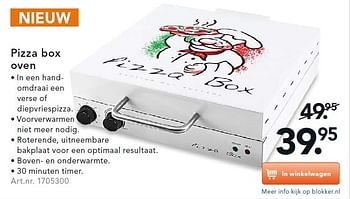 Aanbiedingen Pizza box oven - Huismerk - Blokker - Geldig van 11/05/2015 tot 20/05/2015 bij Blokker