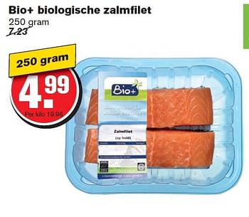 Aanbiedingen Bio+ biologische zalmfilet - Bio+ - Geldig van 13/05/2015 tot 19/05/2015 bij Hoogvliet