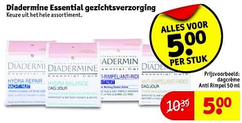 Aanbiedingen Diadermine essential gezichtsverzorging - Diadermine - Geldig van 12/05/2015 tot 24/05/2015 bij Kruidvat