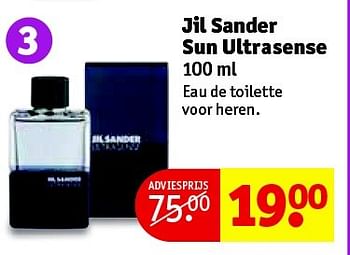 Aanbiedingen Jil sander sun ultrasense - Jil Sander - Geldig van 12/05/2015 tot 24/05/2015 bij Kruidvat