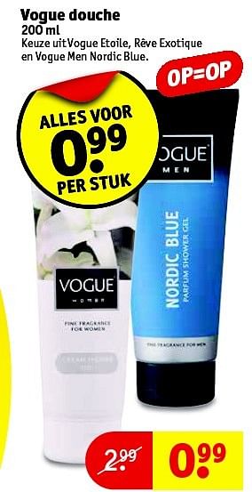 Aanbiedingen Vogue douche - Vogue - Geldig van 12/05/2015 tot 24/05/2015 bij Kruidvat